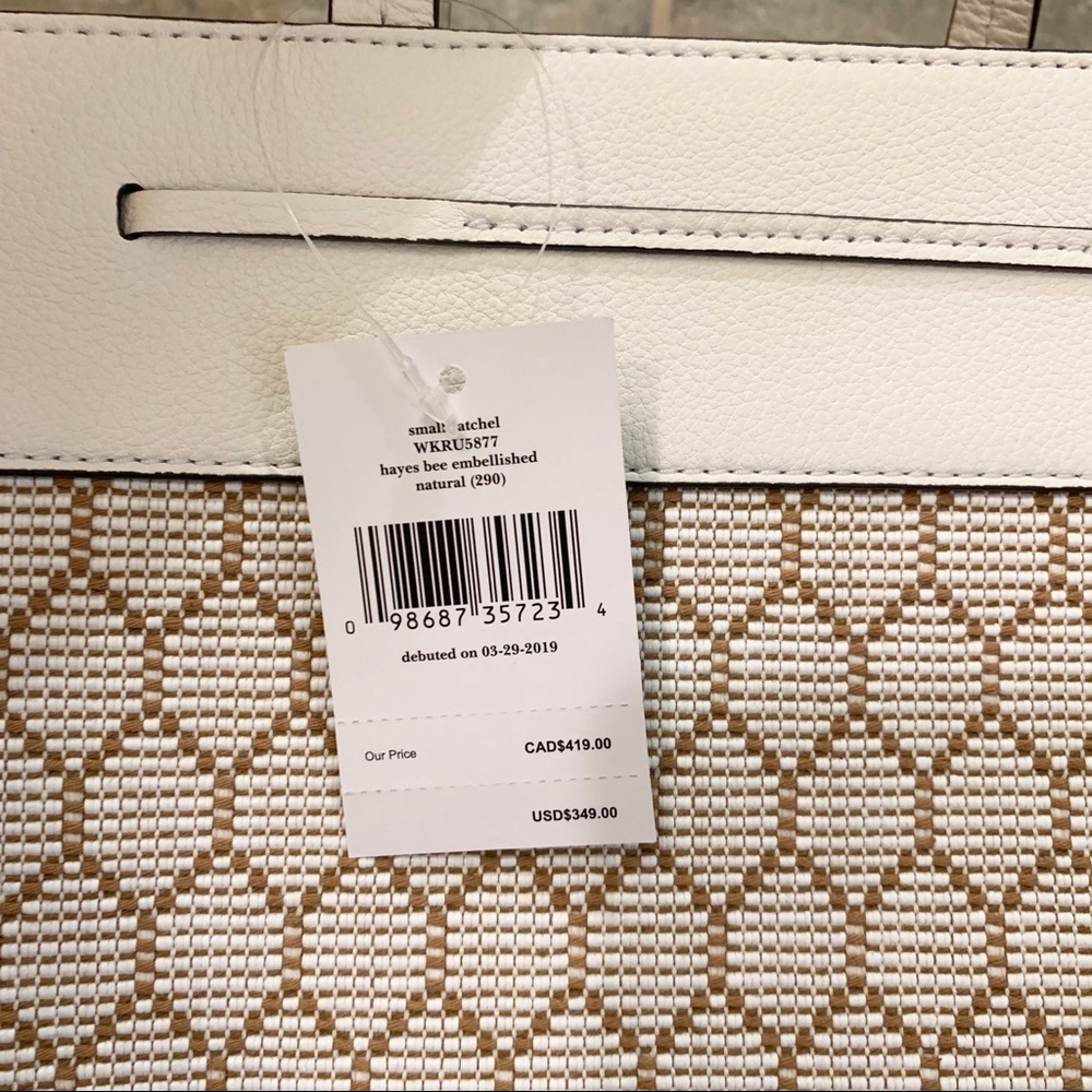 KATE SPADE HAYES SATCHEL SMALL BEE EMBELLISHED BAG - Picture 8 of 8